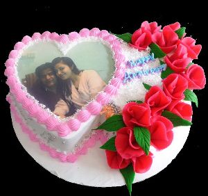 Double Heart Designer photo cake Double Heart Designer photo cake